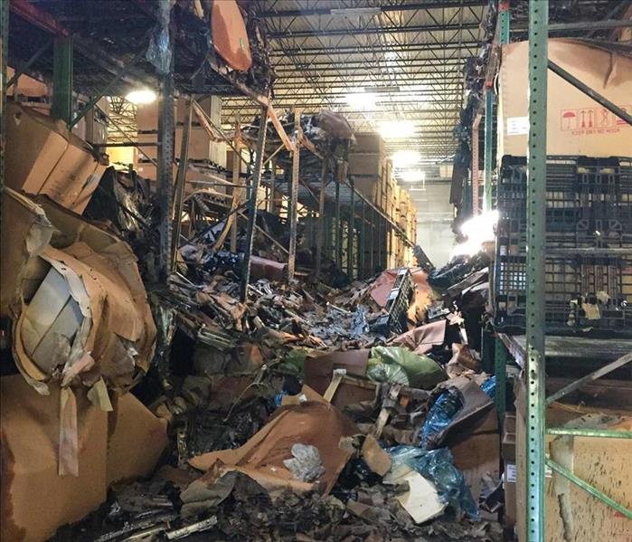 Fire damaged items in a Nashville warehouse