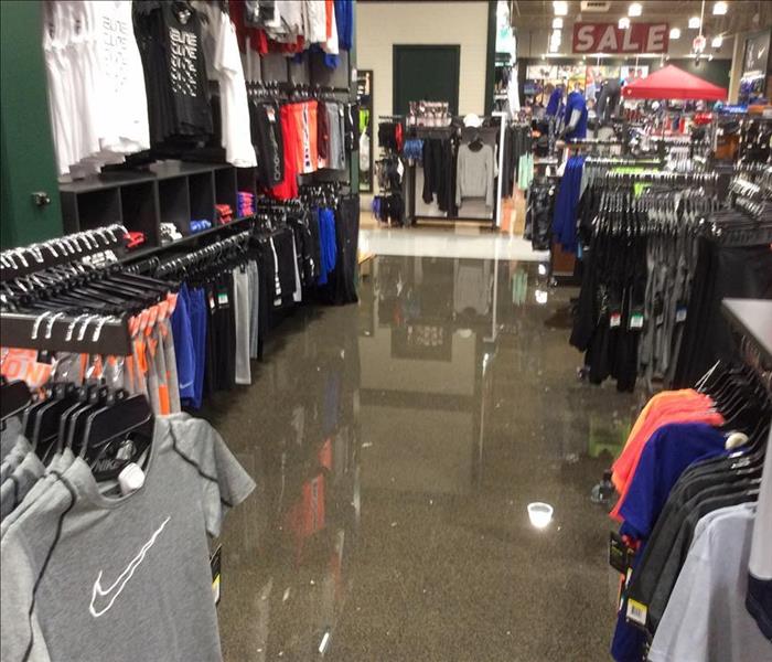 Standing water in store.